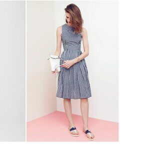 Kaya & Sloane Gingham Cotton Midi Dress Size Small Vintage-inspired Sunday best